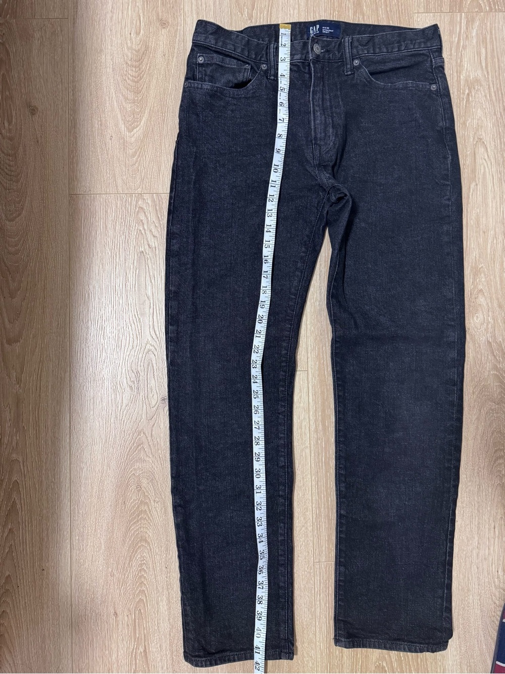 Gap Mens Jeans 31x32 Straight Fit Black Rinse GapFlex Denim FA23 Stretch - Picture 3 of 8